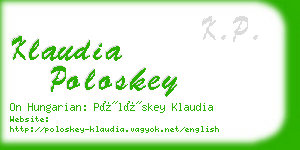 klaudia poloskey business card